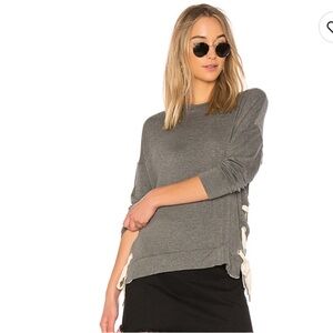 Sen Inata Cozy Gray Sweatshirt with Side Ties Size 1